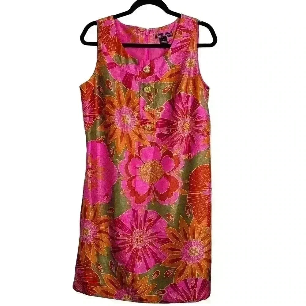 Jessica Howard Flower Print Sleeveless Dress